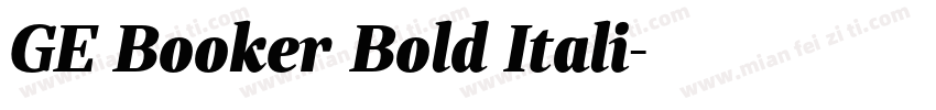 GE Booker Bold Itali字体转换